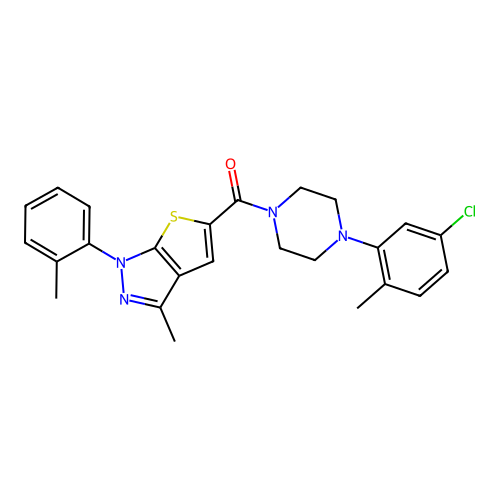(4-(5-chloro-2-methylphenyl)piperazin-1-yl)(3-methyl-1-(o-tolyl)-1H-thieno[2,3-c]pyrazol-5-yl)methanone structure