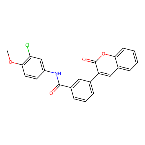 N-(3-chloro-4-methoxyphenyl)-3-(2-oxo-2H-chromen-3-yl)benzamide structure