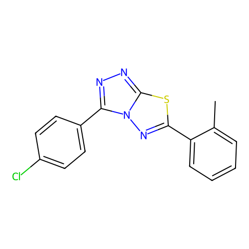 3-(4-Chlorophenyl)-6-(2-methylphenyl)[1,2,4]triazolo[3,4-b][1,3,4]thiadiazole structure