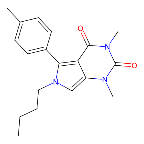 6-butyl-1,3-dimethyl-5-(4-methylphenyl)-1H-pyrrolo[3,4-d]pyrimidine-2,4(3H,6H)-dione structure
