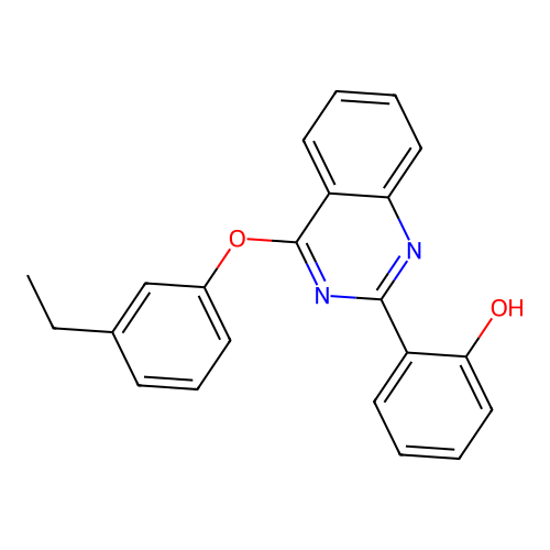 2-[4-(3-Ethylphenoxy)quinazolin-1-ium-2-yl]phenolate structure