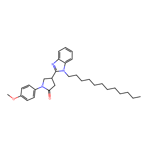 4-(1-dodecyl-1H-benzimidazol-2-yl)-1-(4-methoxyphenyl)pyrrolidin-2-one structure