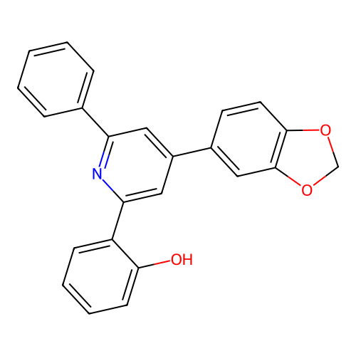 2-[4-(1,3-Benzodioxol-5-yl)-6-phenylpyridinium-2-yl]phenolate structure