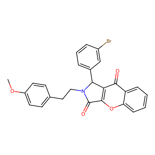 1-(3-bromophenyl)-2-(4-methoxyphenethyl)-1,2-dihydrochromeno[2,3-c]pyrrole-3,9-dione structure
