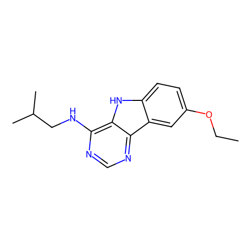 8-ethoxy-N-(2-methylpropyl)-5H-pyrimido[5,4-b]indol-4-amine structure