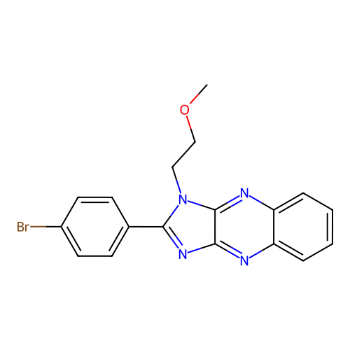 2-(4-bromophenyl)-1-(2-methoxyethyl)-1H-imidazo[4,5-b]quinoxaline structure