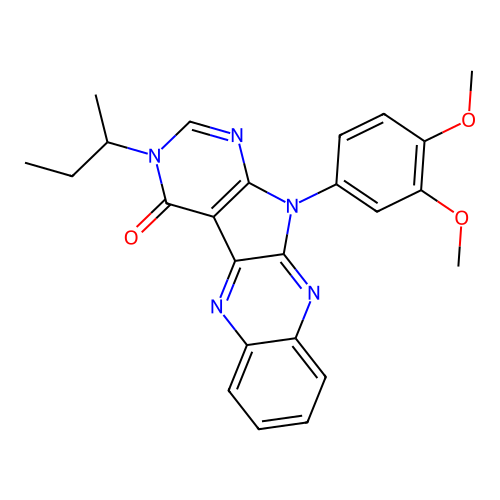 3-(butan-2-yl)-11-(3,4-dimethoxyphenyl)-3,11-dihydro-4H-pyrimido[5',4':4,5]pyrrolo[2,3-b]quinoxalin-4-one structure
