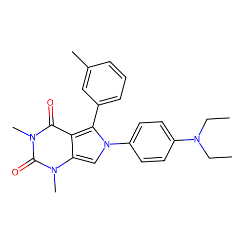 6-(4-(diethylamino)phenyl)-1,3-dimethyl-5-(m-tolyl)-1H-pyrrolo[3,4-d]pyrimidine-2,4(3H,6H)-dione structure