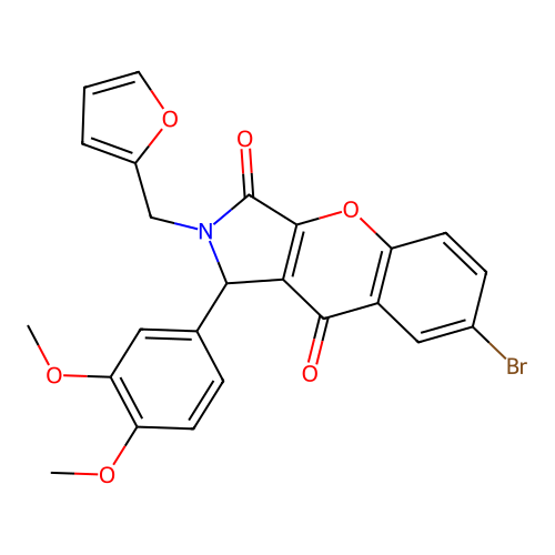 7-bromo-1-(3,4-dimethoxyphenyl)-2-(furan-2-ylmethyl)-1,2-dihydrochromeno[2,3-c]pyrrole-3,9-dione structure