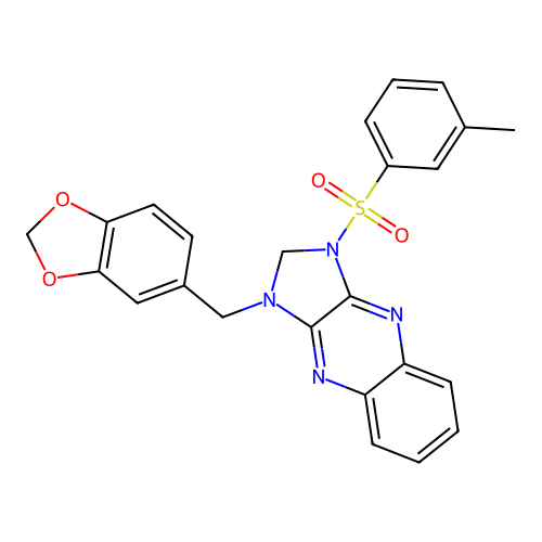 1-(1,3-benzodioxol-5-ylmethyl)-3-(3-methylphenyl)sulfonyl-2H-imidazo[4,5-b]quinoxaline structure