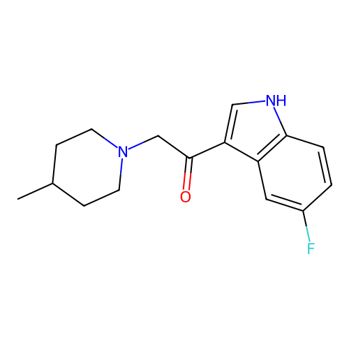 1-(5-fluoro-1H-indol-3-yl)-2-(4-methylpiperidin-1-yl)ethanone structure