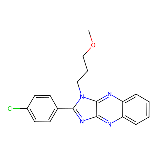 2-(4-chlorophenyl)-1-(3-methoxypropyl)-1H-imidazo[4,5-b]quinoxaline structure