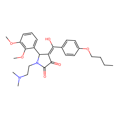 (4E)-4-[(4-butoxyphenyl)-hydroxymethylidene]-5-(2,3-dimethoxyphenyl)-1-(2-dimethylaminoethyl)pyrrolidine-2,3-dione structure
