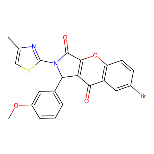 7-bromo-1-(3-methoxyphenyl)-2-(4-methyl-1,3-thiazol-2-yl)-1,2-dihydrochromeno[2,3-c]pyrrole-3,9-dione structure