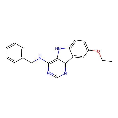 N-benzyl-8-ethoxy-5H-pyrimido[5,4-b]indol-4-amine structure