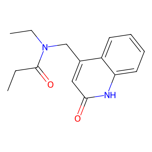 N-ethyl-N-[(2-hydroxyquinolin-4-yl)methyl]propanamide structure