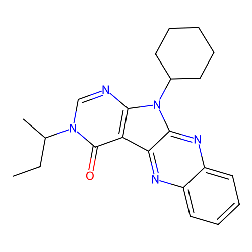 3-(sec-butyl)-11-cyclohexyl-3H-pyrimido[5',4':4,5]pyrrolo[2,3-b]quinoxalin-4(11H)-one structure