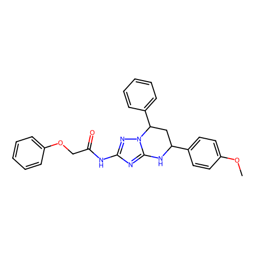 N-(5-(4-methoxyphenyl)-7-phenyl-4,5,6,7-tetrahydro-[1,2,4]triazolo[1,5-a]pyrimidin-2-yl)-2-phenoxyacetamide structure