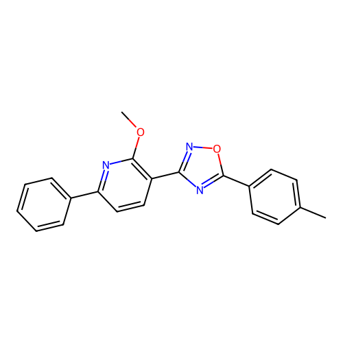 2-Methoxy-3-[5-(4-methylphenyl)-1,2,4-oxadiazol-3-yl]-6-phenylpyridine structure
