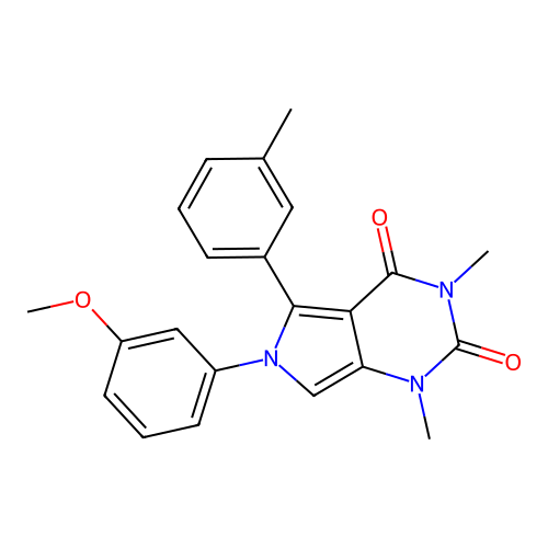 6-(3-methoxyphenyl)-1,3-dimethyl-5-(3-methylphenyl)pyrrolo[3,4-d]pyrimidine-2,4-dione structure
