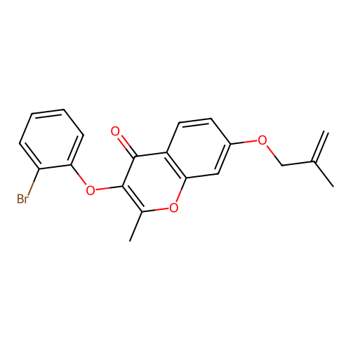 3-(2-bromophenoxy)-2-methyl-7-((2-methylallyl)oxy)-4H-chromen-4-one structure