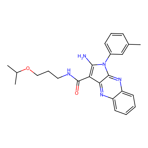 2-amino-N-(3-isopropoxypropyl)-1-(m-tolyl)-1H-pyrrolo[2,3-b]quinoxaline-3-carboxamide structure