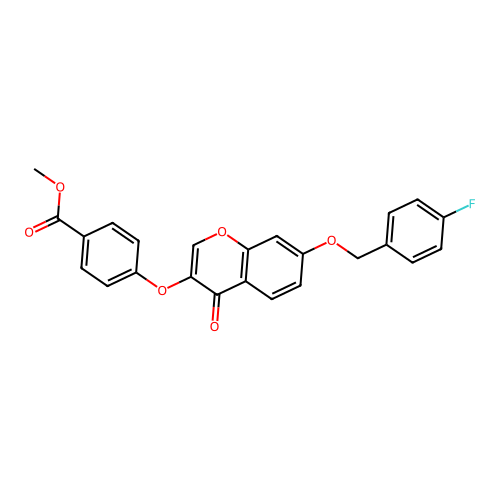 Methyl 4-[7-[(4-fluorophenyl)methoxy]-4-oxochromen-3-yl]oxybenzoate structure