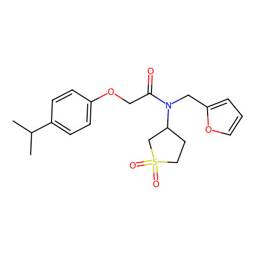 N-(1,1-dioxidotetrahydrothiophen-3-yl)-N-(furan-2-ylmethyl)-2-[4-(propan-2-yl)phenoxy]acetamide structure