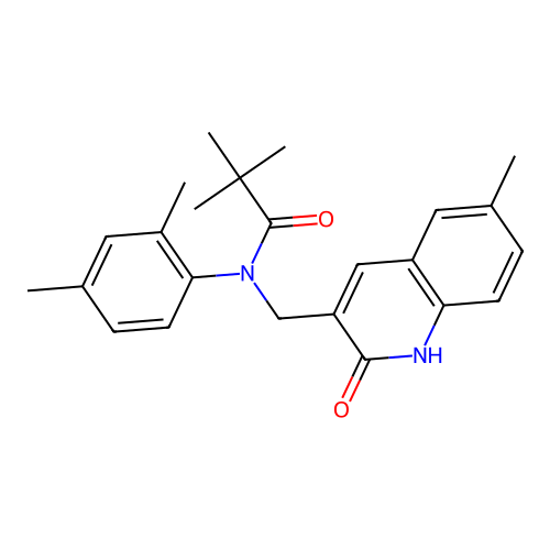 N-(2,4-dimethylphenyl)-N-((2-hydroxy-6-methylquinolin-3-yl)methyl)pivalamide structure
