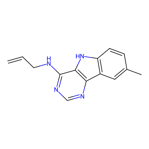 8-methyl-N-prop-2-enyl-5H-pyrimido[5,4-b]indol-4-amine structure