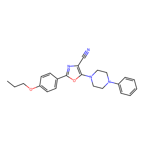 5-(4-Phenylpiperazin-1-yl)-2-(4-propoxyphenyl)-1,3-oxazole-4-carbonitrile structure