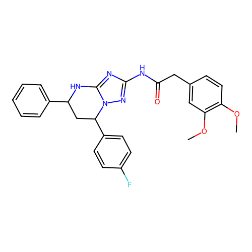 2-(3,4-dimethoxyphenyl)-N-(7-(4-fluorophenyl)-5-phenyl-4,5,6,7-tetrahydro-[1,2,4]triazolo[1,5-a]pyrimidin-2-yl)acetamide structure