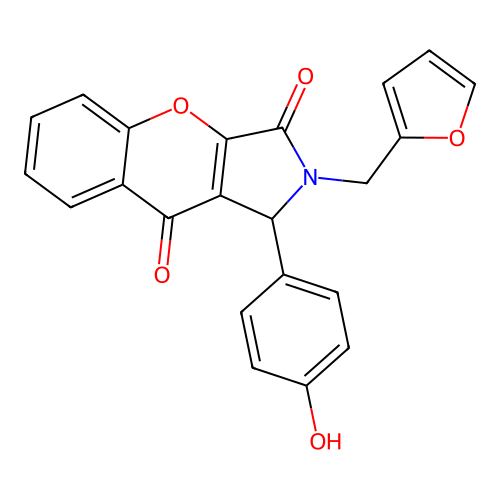 2-(furan-2-ylmethyl)-1-(4-hydroxyphenyl)-1,2-dihydrochromeno[2,3-c]pyrrole-3,9-dione structure