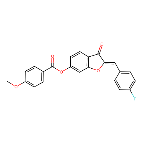 2-[(4-Fluorophenyl)methylene]-3-oxobenzo[3,4-b]furan-6-yl 4-methoxybenzoate structure