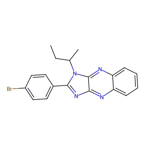 2-(4-bromophenyl)-1-(butan-2-yl)-1H-imidazo[4,5-b]quinoxaline structure