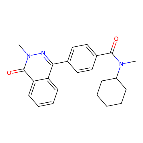 N-cyclohexyl-N-methyl-4-(3-methyl-4-oxo-3,4-dihydrophthalazin-1-yl)benzamide structure