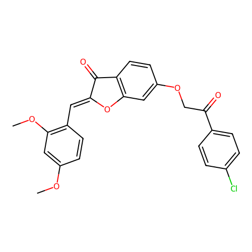 (Z)-6-(2-(4-chlorophenyl)-2-oxoethoxy)-2-(2,4-dimethoxybenzylidene)benzofuran-3(2H)-one structure