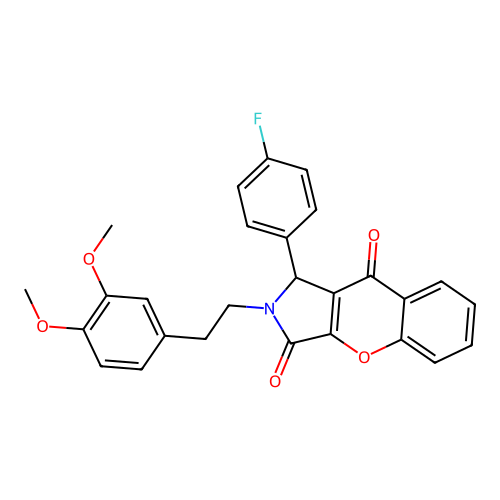 2-(3,4-dimethoxyphenethyl)-1-(4-fluorophenyl)-1,2-dihydrochromeno[2,3-c]pyrrole-3,9-dione structure