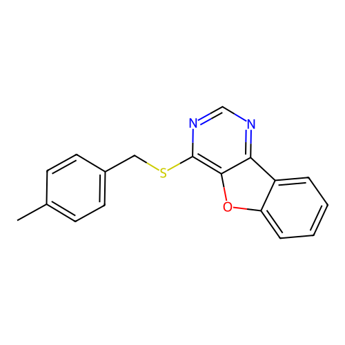 4-((4-Methylbenzyl)thio)benzofuro[3,2-d]pyrimidine structure