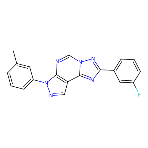 2-(3-fluorophenyl)-7-(m-tolyl)-7H-pyrazolo[4,3-e][1,2,4]triazolo[1,5-c]pyrimidine structure