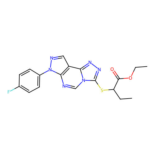 C18H17FN6O2S structure