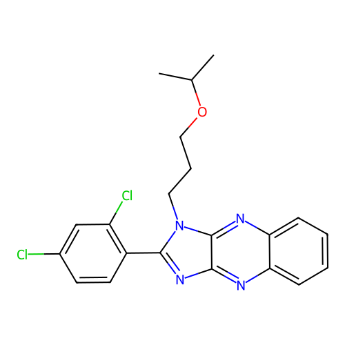 2-(2,4-dichlorophenyl)-1-[3-(propan-2-yloxy)propyl]-1H-imidazo[4,5-b]quinoxaline structure