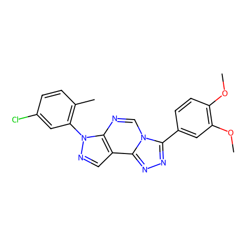 7-(5-chloro-2-methylphenyl)-3-(3,4-dimethoxyphenyl)-7H-pyrazolo[4,3-e][1,2,4]triazolo[4,3-c]pyrimidine structure