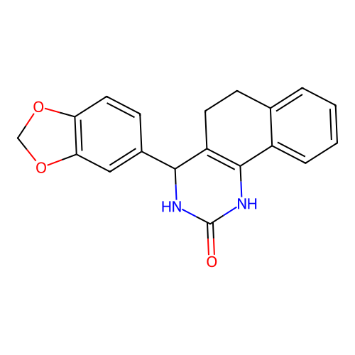 4-(1,3-benzodioxol-5-yl)-3,4,5,6-tetrahydro-1H-benzo[h]quinazolin-2-one structure
