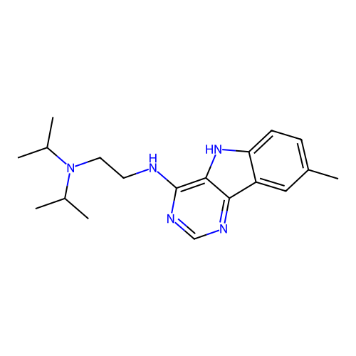 N'-(8-methyl-5H-pyrimido[5,4-b]indol-4-yl)-N,N-di(propan-2-yl)ethane-1,2-diamine structure