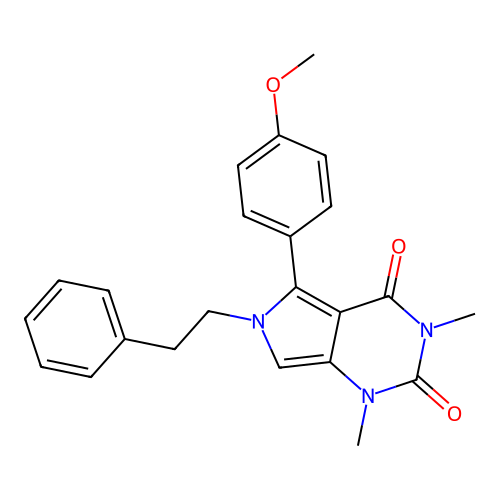 5-(4-methoxyphenyl)-1,3-dimethyl-6-phenethylpyrrolo[3,4-d]pyrimidine-2,4-dione structure