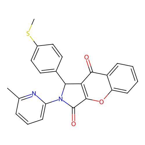 2-(6-methylpyridin-2-yl)-1-[4-(methylsulfanyl)phenyl]-1,2-dihydrochromeno[2,3-c]pyrrole-3,9-dione structure