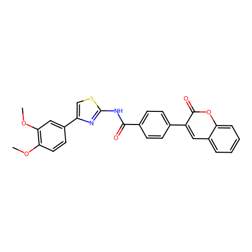 N-[4-(3,4-dimethoxyphenyl)-1,3-thiazol-2-yl]-4-(2-oxo-2H-chromen-3-yl)benzamide structure