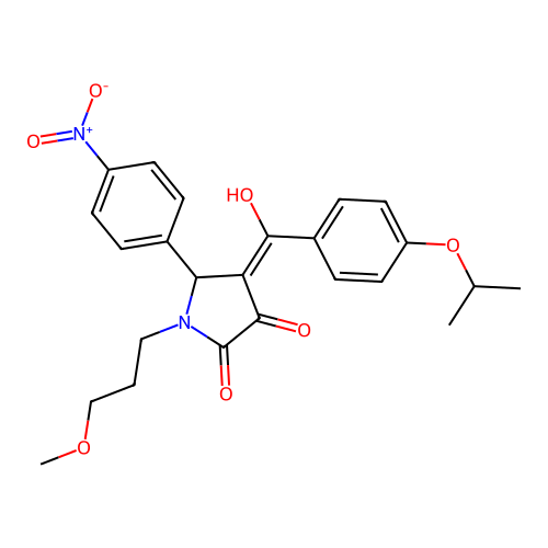 (4E)-4-[hydroxy-(4-propan-2-yloxyphenyl)methylidene]-1-(3-methoxypropyl)-5-(4-nitrophenyl)pyrrolidine-2,3-dione structure