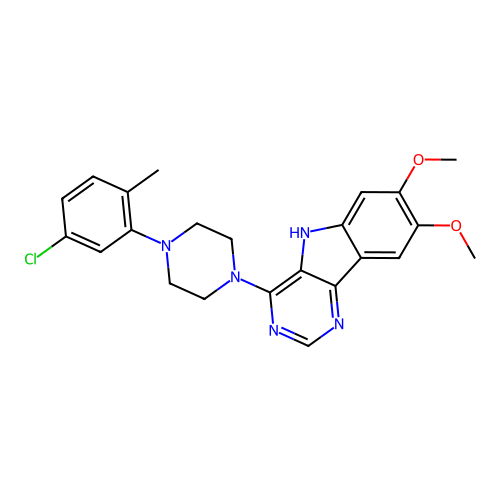 4-[4-(5-chloro-2-methylphenyl)piperazin-1-yl]-7,8-dimethoxy-5H-pyrimido[5,4-b]indole structure